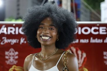 Rio de Janeiro, 23/04/2026 - Azula Cristina Pereira participa do toque da alvorada e missa solene em honra a São Jorge, padroeiro do Estado do Rio de Janeiro, em frente ao Santuário de São Jorge e São Gonçalo Garcia no centro. Foto: Rovena Rosa/Agência Brasil