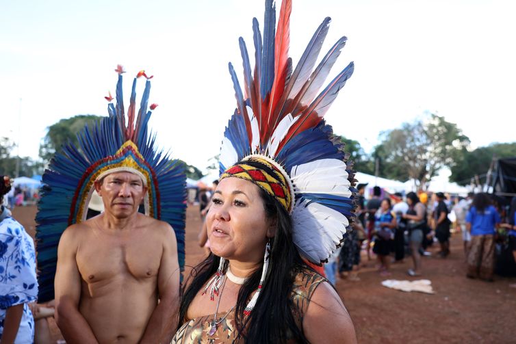 Brasília (DF), 10/04/2026 - A indígena, Hanã Pataxó, no Acampamento Terra Livre - ATL 2026. Foto: Valter Campanato/Agência Brasil