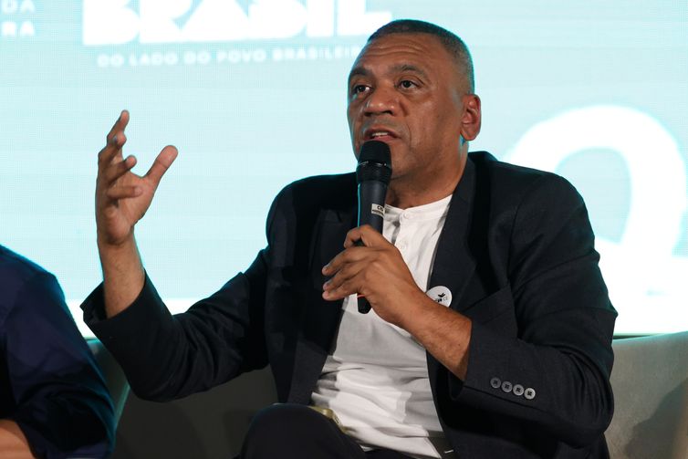 Rio de Janeiro (RJ) - 30/06/2026 - O presidente da Central Única de Favelas - CUFA, Preto Zezé, participa do lançamento da segunda edição do Rouanet nas Favelas durante I Seminário de Avaliação dos Resultados da Política Nacional Aldir Blanc de Fomento à Cultura, no Palácio Gustavo Capanema. Foto: Rovena Rosa/Agência Brasil